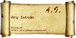 Ary István névjegykártya