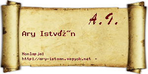 Ary István névjegykártya